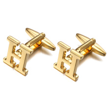 gold cuff links men shirt stainless steel cufflinks 26 alpahbet letter cufflinks wholesale men jewelry